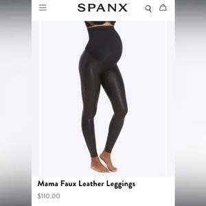 SPANX Maternity Mama Faux Leather Leggings